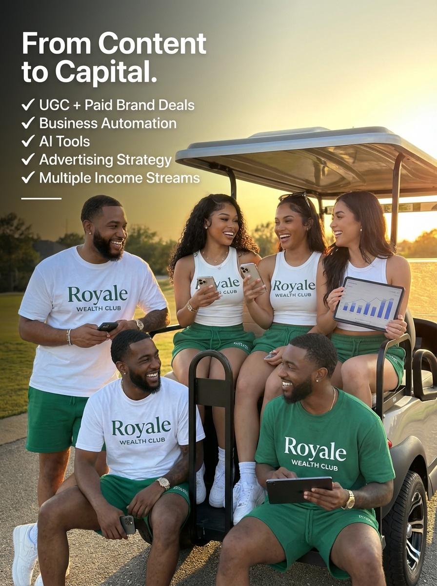 Royale Business Academy cover showing 40,000 digital products, 100+ business courses, and 100% resell rights